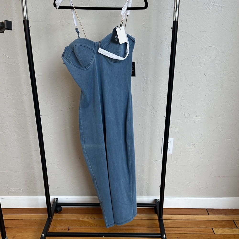 JLUXLABEL Light Blue Denim Dress